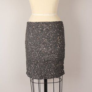 Haute Hippe Sequin Embellished Jersey Skirt